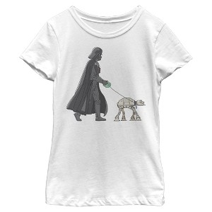 Girls Star Wars Darth Vader AT-AT Walking the Dog T Shirt - 1 of 4
