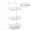 NEX 3 Tier No-Drilling Over the Door Hanging Basket Bath Organizer Mesh Basket White: Steel Mesh Storage, 3 Shelves - 2 of 4