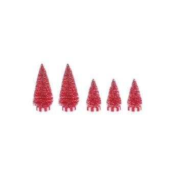 Transpac Foam 10.8 in. Red Christmas Ribbon Wrapped Tree Decor