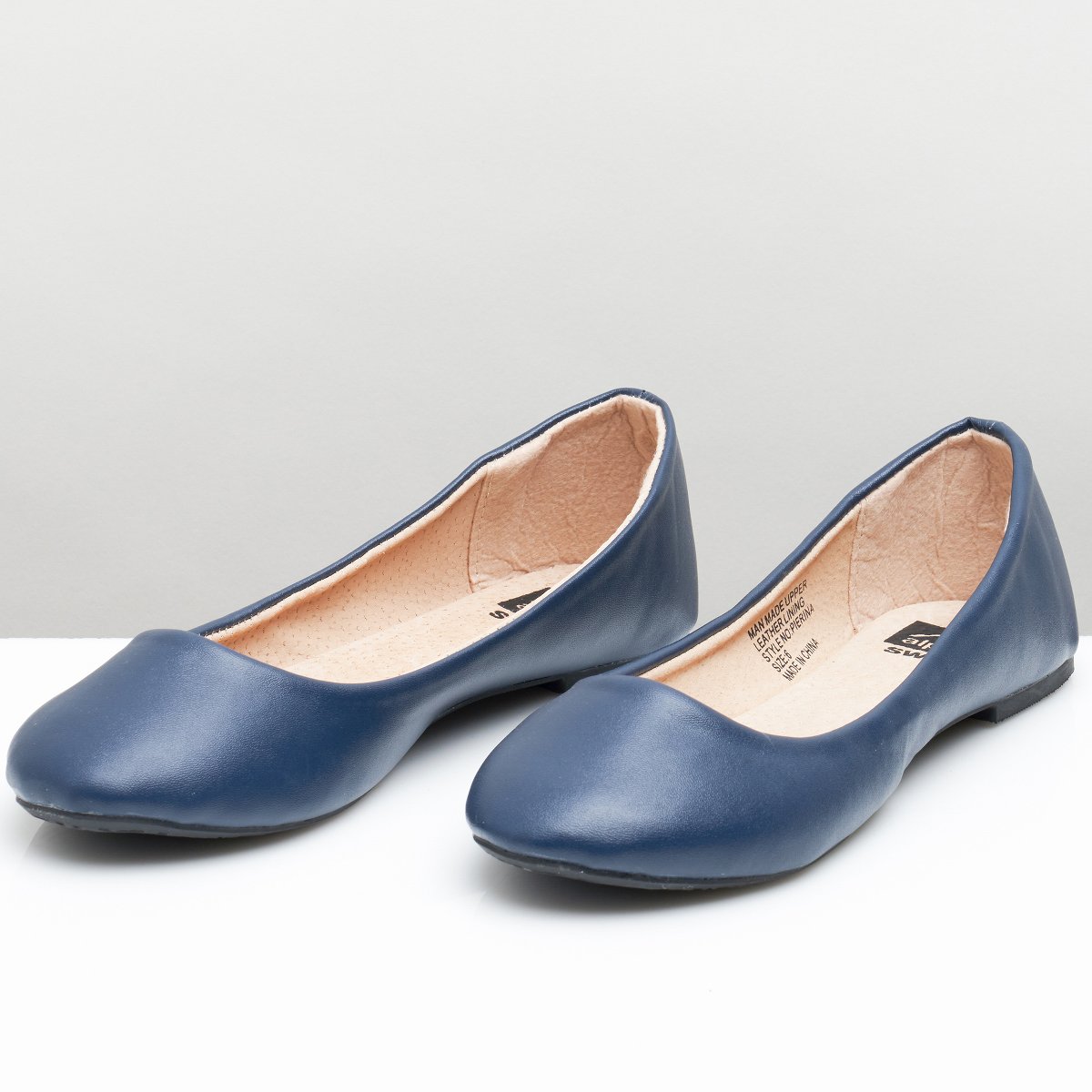 Обувь Alpine Swiss Womens Navy Leather Pierina Ballet Flats 8 M US — фото 7