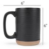 Elanze Designs Tall Ribbed Raw Clay Bottom Colorful 16 ounce Ceramic Coffee Mugs Set of 4 - 4 of 4