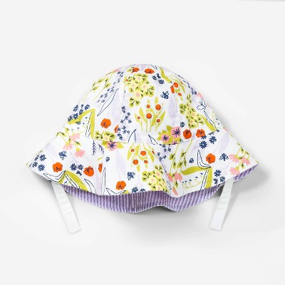 Image of Baby Girls' Floral Reversible Hat - Cat & Jack™ Newborn