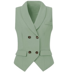 INSPIRE CHIC Women's Lapel Collar Dressy Versatile Racerback Waistcoat Suit Vest - 1 of 4