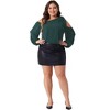 Agnes Orinda Women's Plus Size Long Sleeve Tie Cold Shoulder Casual Blouses - 3 of 4
