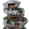 Sunnydaze 31"H Electric Polyresin and Fiberglass Large Rock Quarry Waterfall Outdoor Water Fountain with LED Lights - image 3 of 4