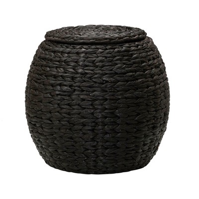 Handwoven Paper Rope Barrel Wicker Storage Basket Side Table