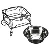 YML 10-Inch Black Wrought Iron Stand with Single Stainless Steel Feeder Bowl - 4 of 4