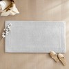 NAYSAYE Bath Rug 20" x 30" Plush Soft 100 Percent Cotton Reversible Dense Absorbent Non Slip for Bathroom, Gray - 4 of 4