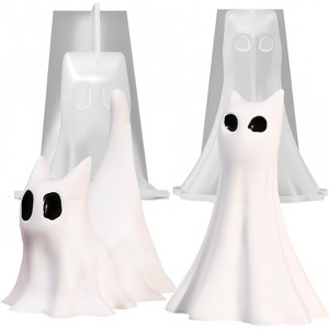 JDICTION Halloween Silicone Resin Molds-3D Ghost Cat Molds for Candle Making & Resin Casting, DIY Art Crafts, Halloween, Garden & Home Decoration - 1 of 4