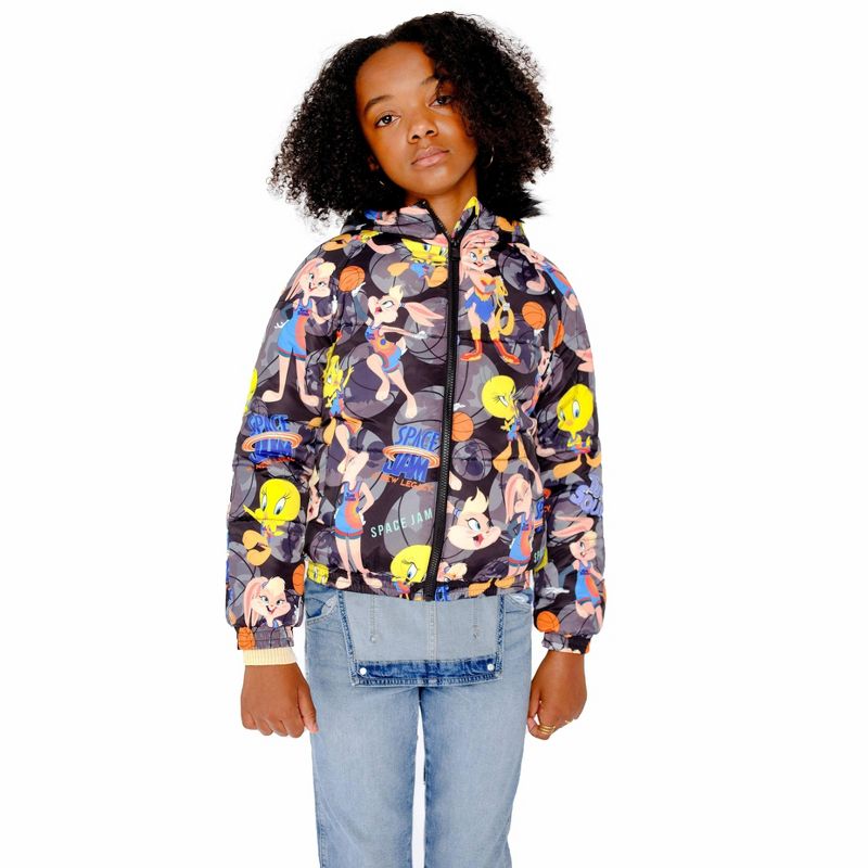 Members Only Girl Heavy Quilted Puffer New Looney Mash Jacket, 1 of 7