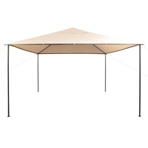 vidaXL Gazebo Outdoor Canopy Tent Patio Pavilion Wedding Party Tent with Roof - Beige 157.5" x 157.5" - 1 of 4