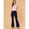 Allegra K Women's Vintage High Waist Stretch Denim Bell Bottoms Jean Pants - 3 of 4
