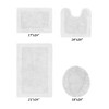 Edge Bath Rug 100% Premium Cotton Ultra-Soft Water Absorbent Tufted Solid Reversible 4 Piece Bathroom Rug Set for Machine Washable Bathmat - 2 of 4