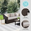 Martha Stewart Bedford Indoor-Outdoor Modular Patio 4-Seat Sectional Sofa in Rattan Wicker with All-Weather Cushions - 3 of 4