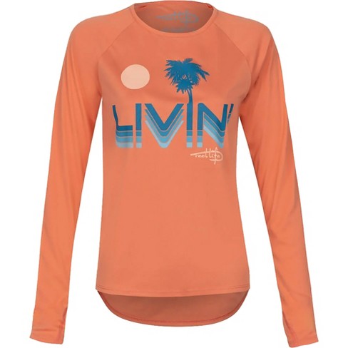 Reel Life Women's Mangrove Livin UV Long Sleeve T-Shirt - XL - Crabapple