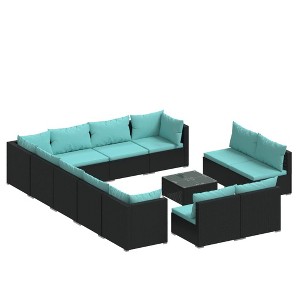 vidaXL Garden Lounge Set Black - 1 of 4