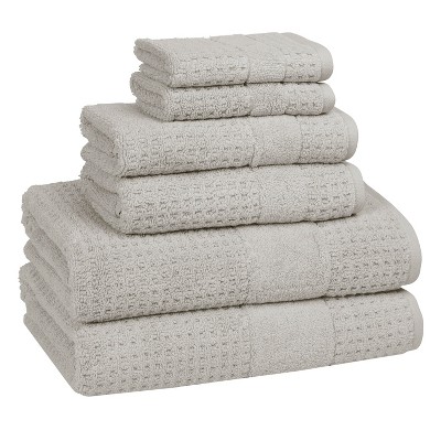 6pc Spa Waffle Jacquard Cotton Bath Towel Set : Target