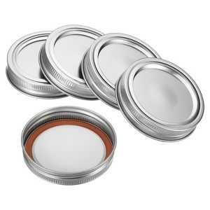 Unique Bargains Regular Mouth Iron Split-Type Leak-Proof Mason Jar Lids 10 Pcs - 1 of 4