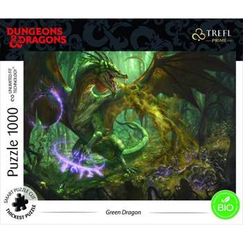 Trefl Dungeon & Dragons The Hunt for the Green Dragon Jigsaw Puzzle - 1000pc: Fantasy Theme, Brain Exercise, Flax Paper