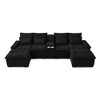 GDFStudio Arthur 130" Modern Linen Upholstered U-Chaise Sofa with Cup Holders and Storage - 2 of 4
