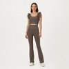 Anna-Kaci Active Women's High Waist Flare Sweatpants with Slim Fit Stretch Fabric - 3 of 4