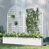 PexFix 72 in. H x 35 in. W White Metal Arch Wall Planter Box with Trellis for Climbing Plants - 3 of 4