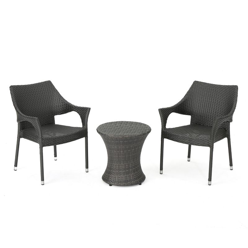 Mirage 3pc Wicker Stacking Chair Chat Set - Christopher Knight Home, 3 of 6