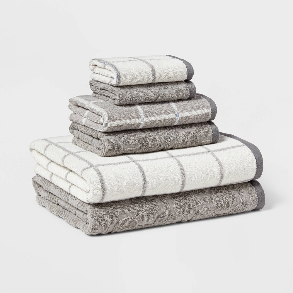 6pc Bath Towel Bundle Set Gray - Room Essentials™