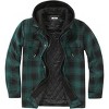 COOFANDY Men's Flannel Shirt Jacket Warm Quilted Lined Hooded Long Sleeve Plaid Shirt Jackets - 2 of 4