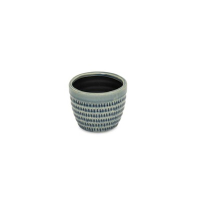 Cheung's Idola Tapered Blue Ceramic Pot - Small