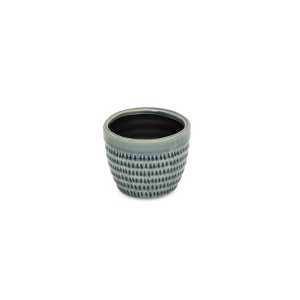 Cheung's Idola Tapered Blue Ceramic Pot - Small - 1 of 3