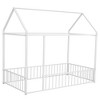 Twin/Full Size Metal Bed House Bed Frame with Fence, Floor Bed for Kids, Teens - ModernLuxe - 4 of 4