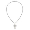 Chisel Stainless Steel Antiqued and Textured Edge Cross Pendant on a 24" Cable Chain Necklace - 4 of 4