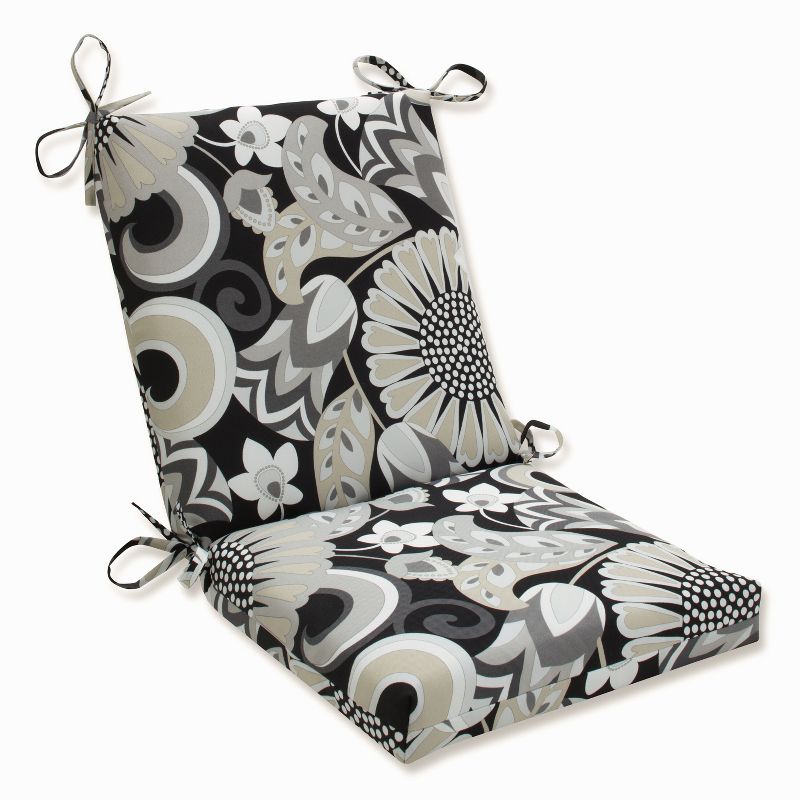Outdoor/Indoor Sophia Graphite Squared Corners Chair Cushion - Pillow Perfect, 1 of 6