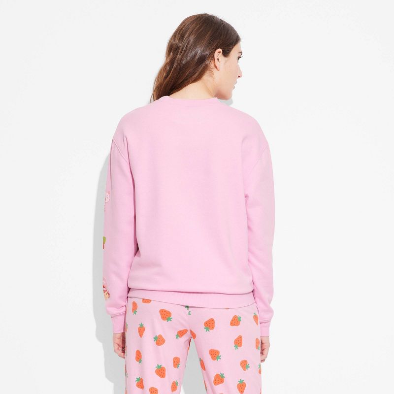 Women's Strawberry Shortcake Big Strawberry Graphic Sweatshirt - Pink, 2 of 6