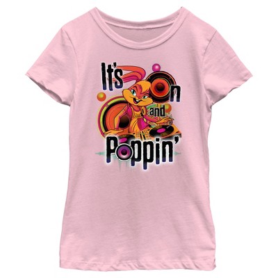Space Jam Kids Lola Bunny Slim Fit Short Sleeve Crew Graphic Tee - Pink Large