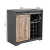 Farmhouse Kitchen Cabinets With Sliding Barn Door, Bar Cabinet with Warp-Resistant Premium Particle Board, Coffee Bar Cabinet-Cuddlewood - 4 of 4