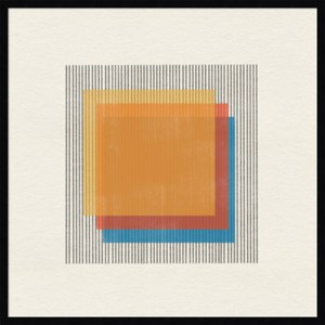 33" x 33" Mid-Century Modern Squares No 1 by The Miuus Studio Wood Framed Wall Art Print - Amanti Art - 1 of 4