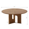 TiramisuBest 31.5" Round Rustic Ash Wood Veneer Coffee Table, Small Modern Center Table for Living Room,Wood Construction,Walnut - 3 of 4