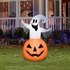 Gemmy Halloween Inflatable Jack O' Lantern with Ghost, 4.5 ft Tall, Multi - 2 of 4