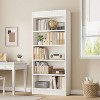 71" Farmhouse Bookcase w/Double Fluted Design, 5 Tier Tall Bookshelf with Wooden Base, Wooden Bookshelf Rustic Vintage Book Shelf for Office Library - 4 of 4