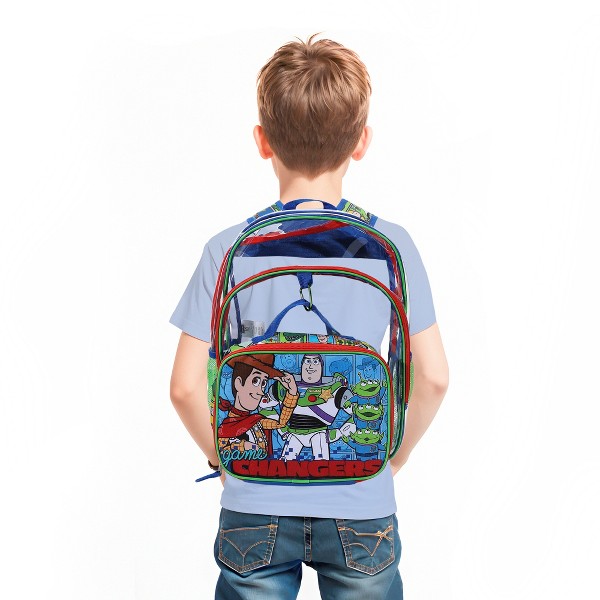 Set de 2 piezas de 16 pulgadas de Toy Story "Changers": mochila transparente y lonchera para escuela y viajes 6