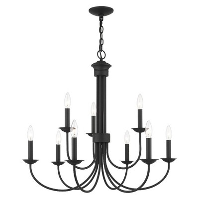 Livex Lighting Estate 9 - Light Chandelier in  Black