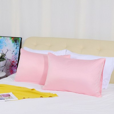 2 Pcs Queen 20"x30" Silk Satin Silky for Hair and Skin Pillowcase Pink  - PiccoCasa