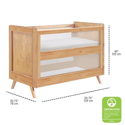 Beech Wood and Mesh 3-in-1 Convertible Crib, GREENGUARD Certified