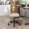 Racxily Adjustable Height Office Chair, Wide Comfy Desk Seat with Wheels, Armless Swivel Chairs for Office, home - 3 of 4