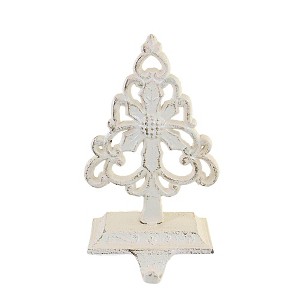 6.5 Inch Ornate Tree Stocking Holder Cast Iron Rustic Stocking Holders - 1 of 3