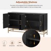 ORRD Black Sideboard Buffet Cabnet with Adjustable Shelves, Rectangular Metal Handles & Legs, Storage Cabinet for Kitchen, Dining or Living Room - 4 of 4