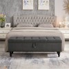 TUYOHW Cotton Linen Storage Bench,59" End of Bed Ottoman Bench with Button Tufted Top & Solid Wood Legs,Ottoman for Bedroom,Living Room,Hallway - 2 of 4