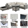 XIZZI 7PCS Patio Furniture Set, Outdoor Sectional Sofa, PE Rattan Wicker Couch, Outside Conversation Sets with Fire Pit Table and Coffee Table, Beige - 4 of 4